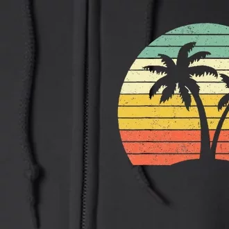 Palm Tree Retro Tropical Beach Full Zip Hoodie