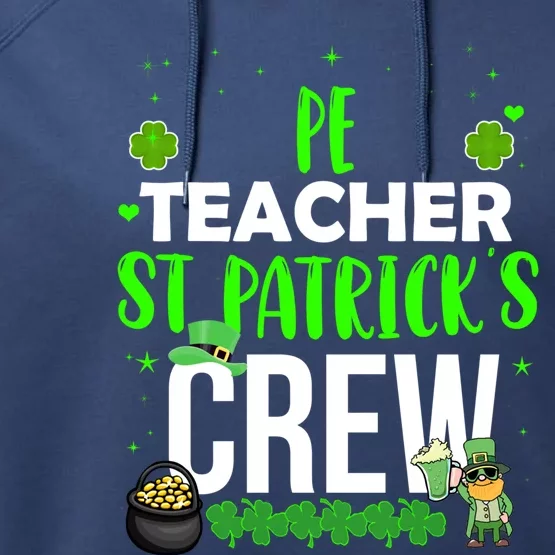 Pe Teacher St Patrick's Crew Funny Matching Costume Sport Meaningful Gift Performance Fleece Hoodie