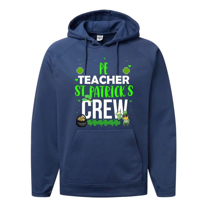 Pe Teacher St Patrick's Crew Funny Matching Costume Sport Meaningful Gift Performance Fleece Hoodie