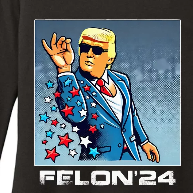 Patriotic Trump Salt Sprinkle Voting For The Felon 2024 Womens CVC Long Sleeve Shirt