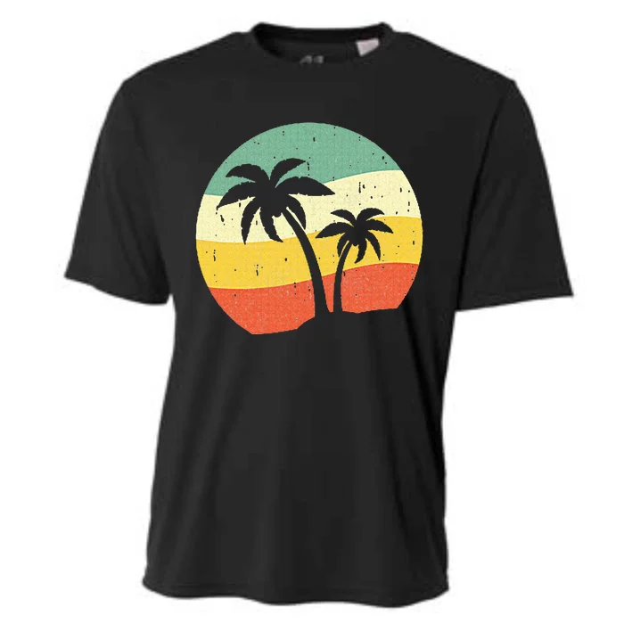 Palm Tree Summer Sunshine Summer Vacation Cooling Performance Crew T-Shirt