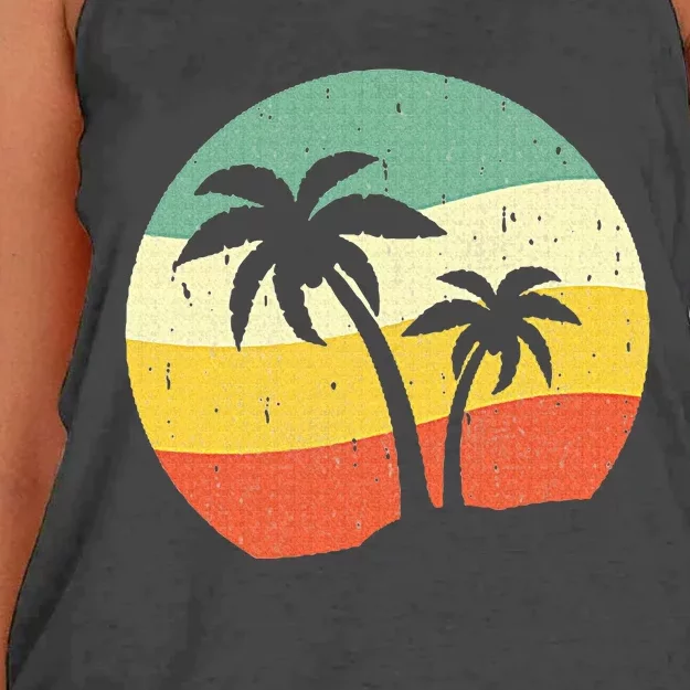 Palm Tree Summer Sunshine Summer Vacation Women's Knotted Racerback Tank