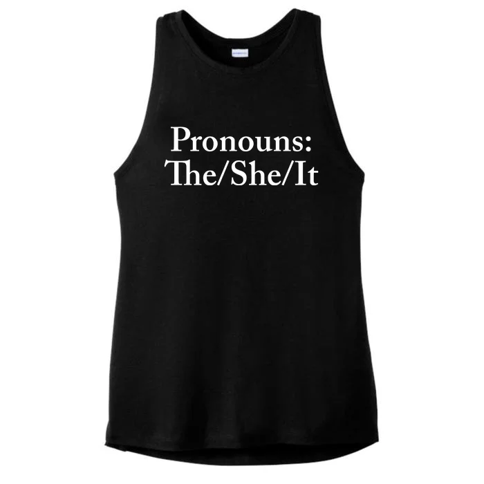 Pronouns The She It Ladies Tri-Blend Wicking Tank