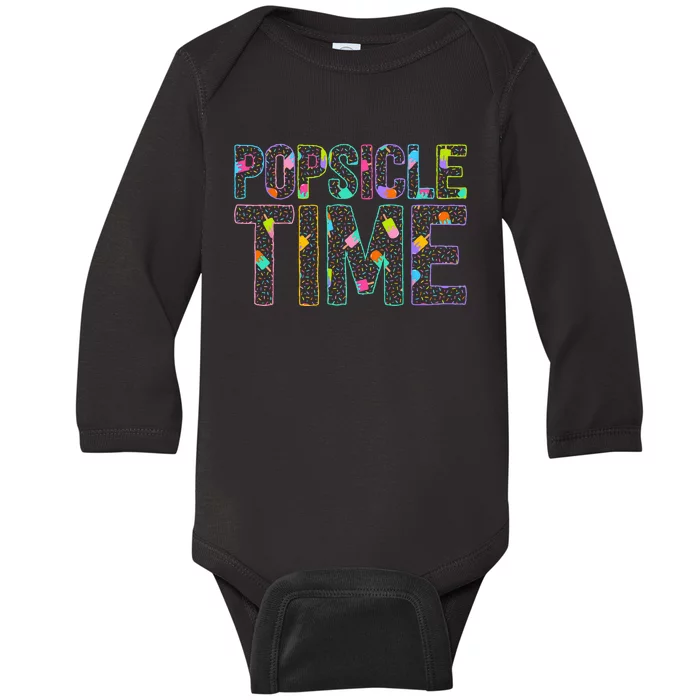 Popsicle Time Summer Vacation Cute Popsicle Baby Long Sleeve Bodysuit