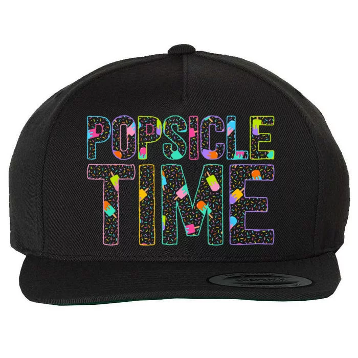 Popsicle Time Summer Vacation Cute Popsicle Wool Snapback Cap