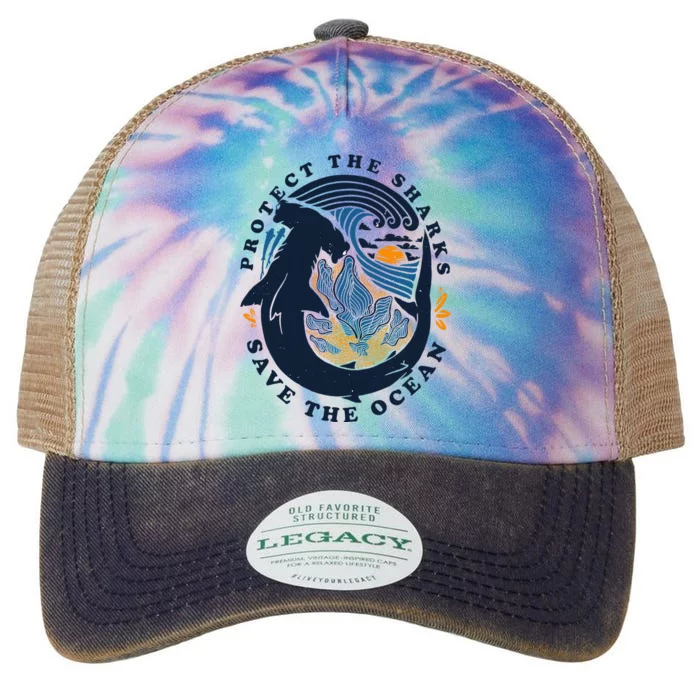 Protect The Shark Save The Ocean Save Ocean Legacy Tie Dye Trucker Hat