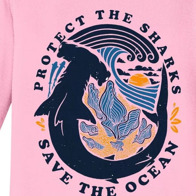 Protect The Shark Save The Ocean Save Ocean Baby Long Sleeve Bodysuit