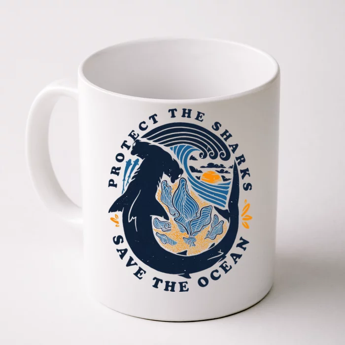 Protect The Shark Save The Ocean Save Ocean Front & Back Coffee Mug