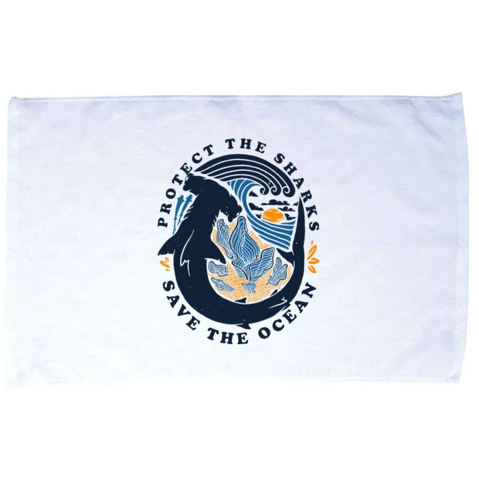 Protect The Shark Save The Ocean Save Ocean Microfiber Hand Towel