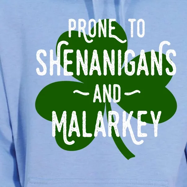 Prone To Shenanigans Funny St Patricks Unisex Surf Hoodie