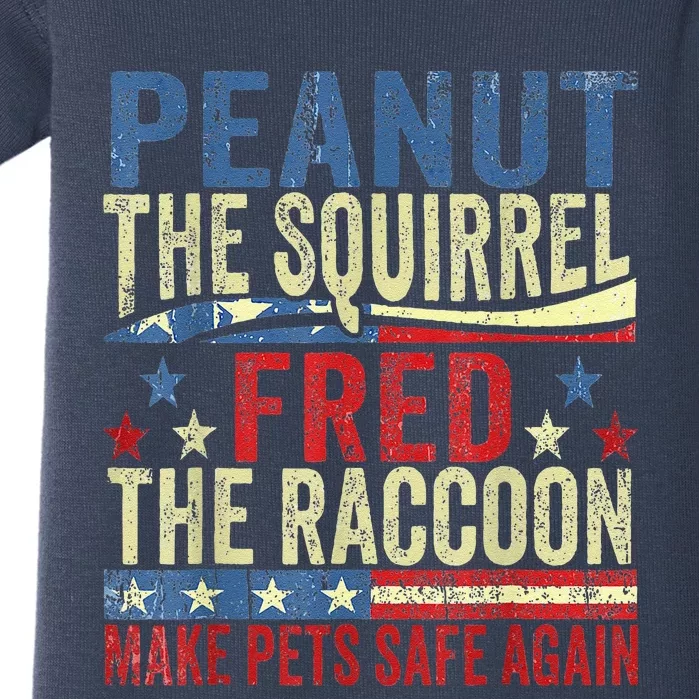 Peanut The Squirrel & Fred The Raccoon Make Pets Safe Again Baby Bodysuit