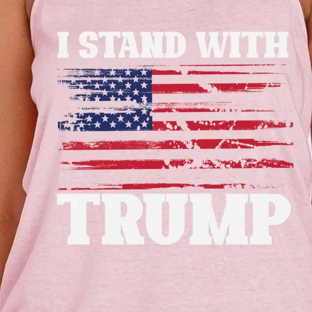 Pro Trump Supporter Trump Gift I Stand With Trump Gift Women's Knotted Racerback Tank