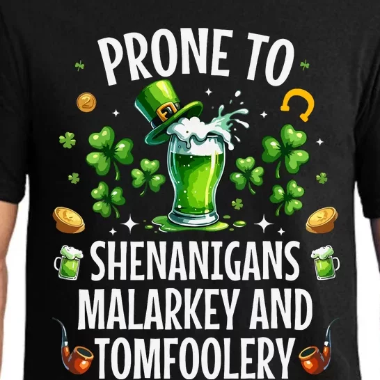 Prone To Shenanigans Malarkey Tomfoolery St Patricks Pajama Set