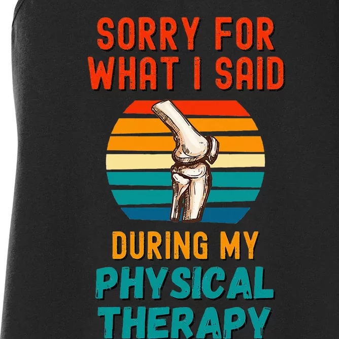 Physical Therapy Surgery Recovery Knee Replacement Women's Racerback Tank