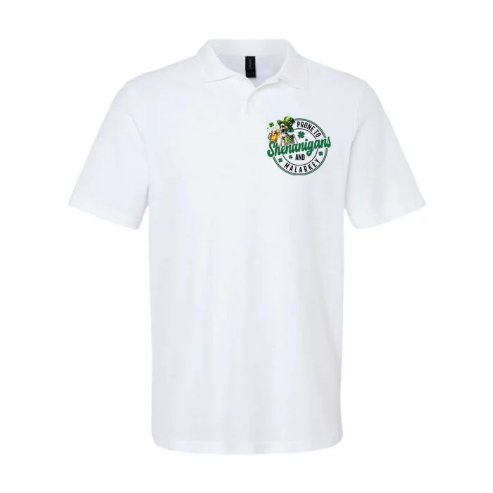 Prone To Shenanigans And Malarkey St Patricks Day Softstyle Adult Sport Polo