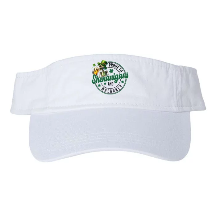 Prone To Shenanigans And Malarkey St Patricks Day Valucap Bio-Washed Visor