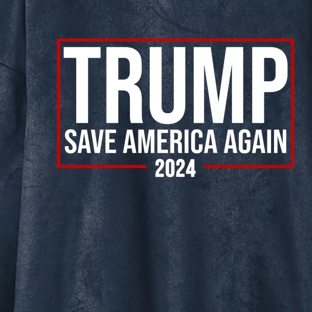 Pro Trump Save America Again 2024 Election Hooded Wearable Blanket