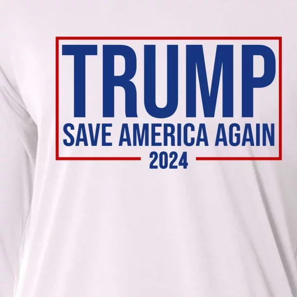 Pro Trump Save America Again 2024 Election Cooling Performance Long Sleeve Crew