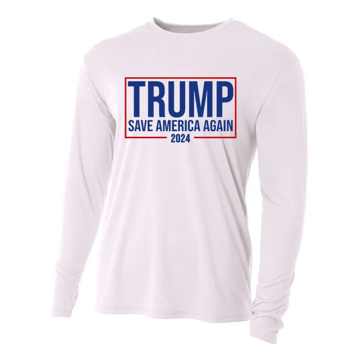 Pro Trump Save America Again 2024 Election Cooling Performance Long Sleeve Crew