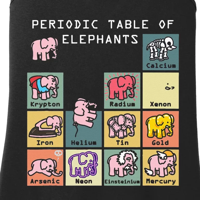 Periodic Table Science Club Biology Teacher Elephant Lover Ladies Essential Tank