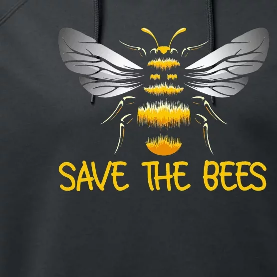 Plant These Save the Bees Bumblebee Climate Change Earth Day Performance Fleece Hoodie