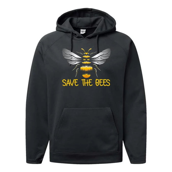 Plant These Save the Bees Bumblebee Climate Change Earth Day Performance Fleece Hoodie