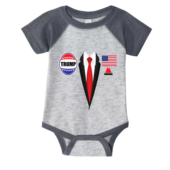 President Trump Shirt Suit Halloween Lazy Costume Flag Infant Baby Jersey Bodysuit