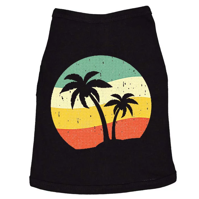 Palm Tree Summer Retro Sunshine Summer Vacation Doggie Tank