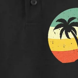 Palm Tree Summer Retro Sunshine Summer Vacation Dry Zone Grid Performance Polo