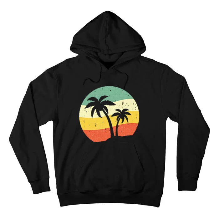 Palm Tree Summer Retro Sunshine Summer Vacation Tall Hoodie