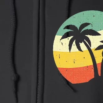 Palm Tree Summer Retro Sunshine Summer Vacation Full Zip Hoodie