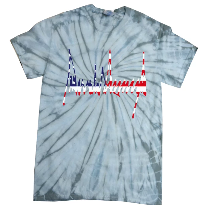 President Trump Signature Usa Flag Color Patriotic American Tie-Dye T-Shirt