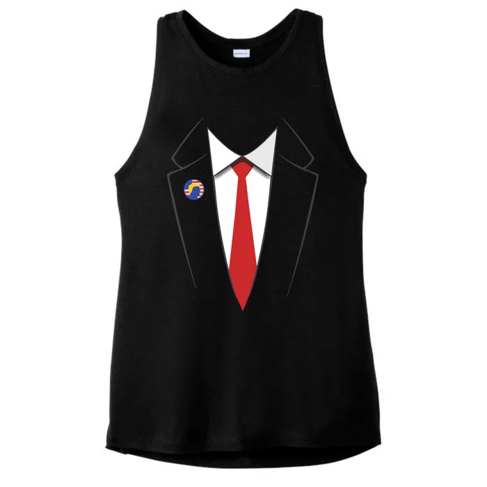 President Trump Suit US President Easy Costume Ladies Tri-Blend Wicking Tank