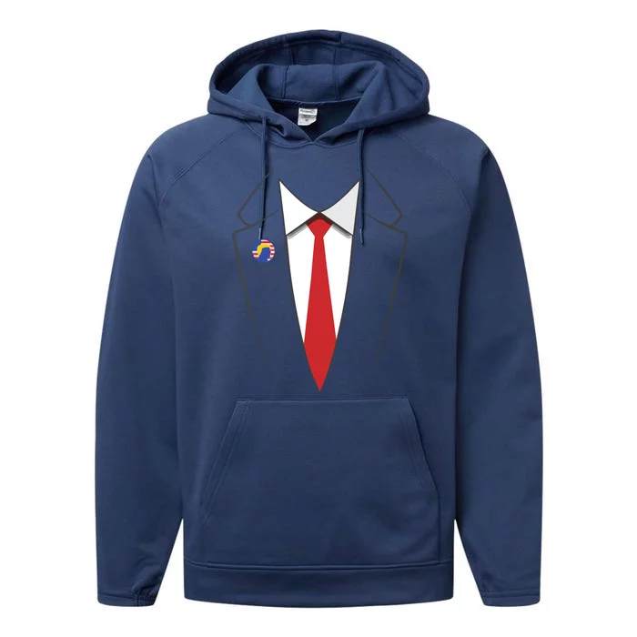 President Trump Suit US President Easy Costume Performance Fleece Hoodie