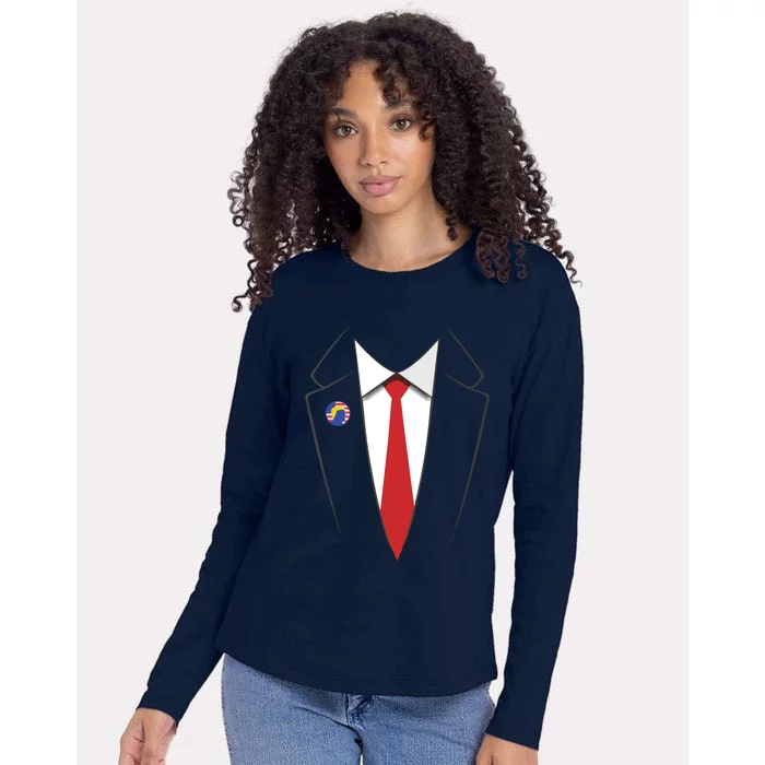 President Trump Suit US President Easy Costume Womens Cotton Relaxed Long Sleeve T-Shirt