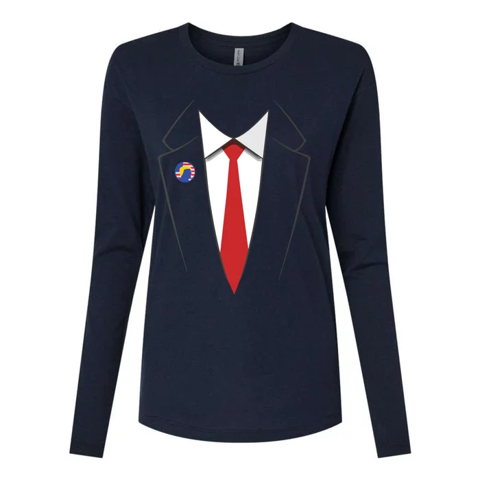 President Trump Suit US President Easy Costume Womens Cotton Relaxed Long Sleeve T-Shirt