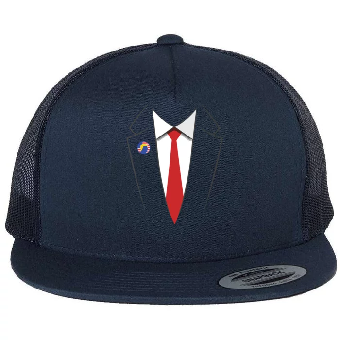 President Trump Suit US President Easy Costume Flat Bill Trucker Hat