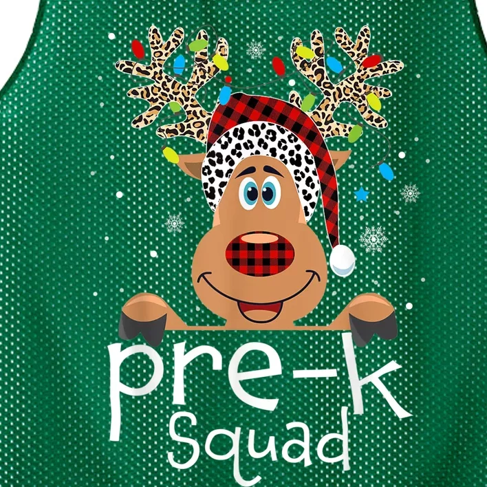 Pre-K Teacher Squad Reindeer Funny Teacher Christmas Xmas Mesh Reversible Basketball Jersey Tank