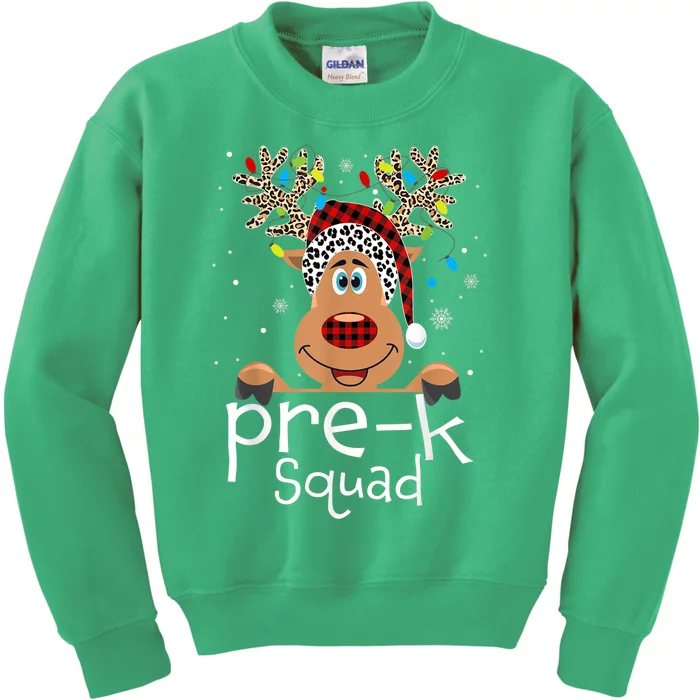 Pre-K Teacher Squad Reindeer Funny Teacher Christmas Xmas Kids Sweatshirt