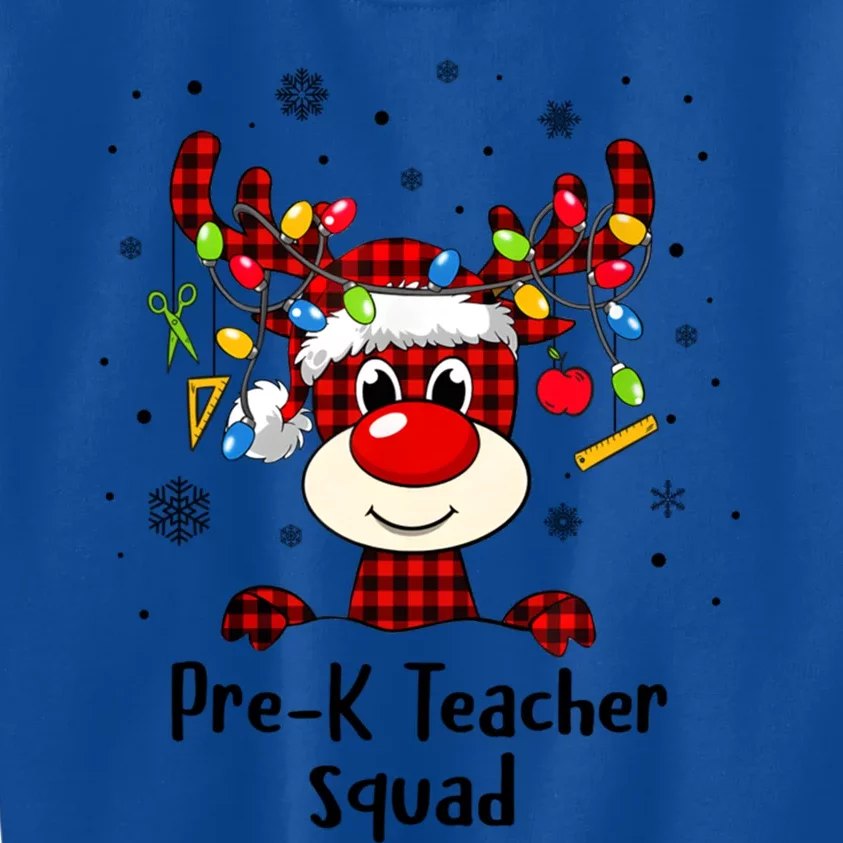 Prek Teacher Squad Reindeer Funny Teacher Christmas Xmas Gift Kids Sweatshirt