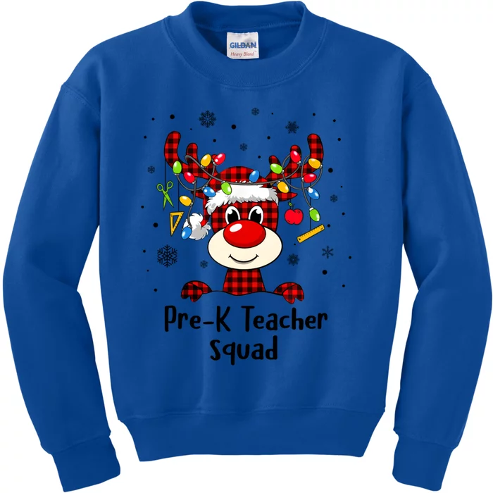 Prek Teacher Squad Reindeer Funny Teacher Christmas Xmas Gift Kids Sweatshirt