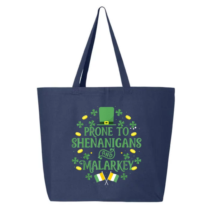 Prone To Shenanigans And Malarkey Funny St Patricks Day 25L Jumbo Tote