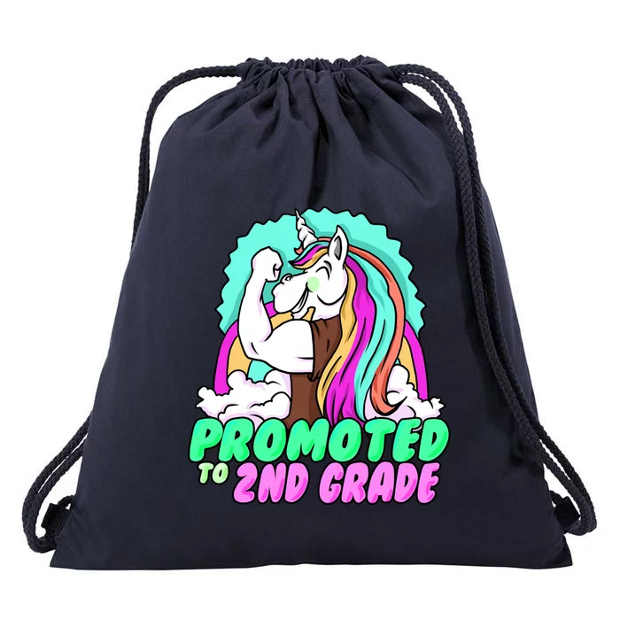 Promoted To Second Grade Graduation Teacher Unicorn Funny Gift Drawstring Bag