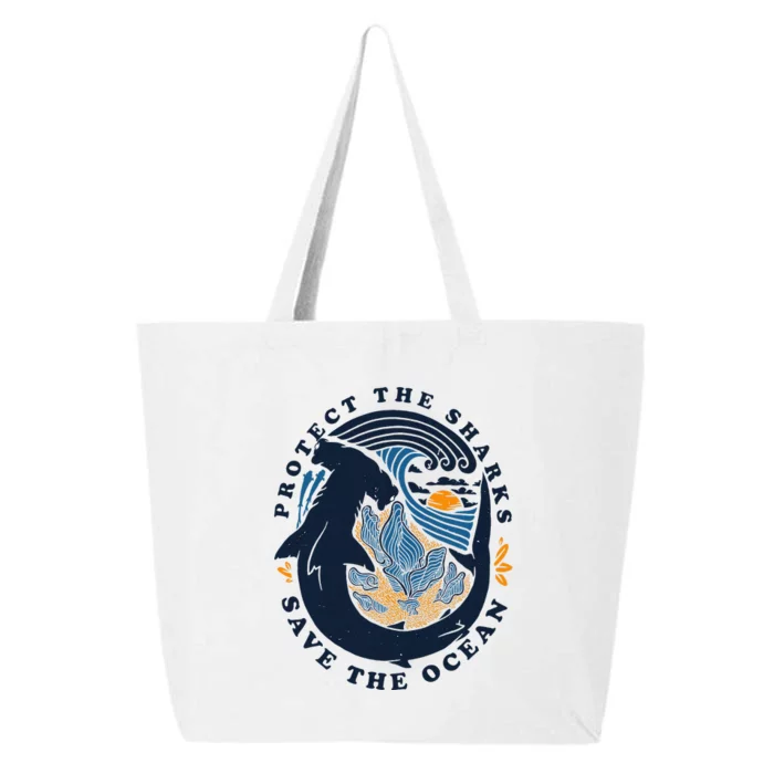 Protect The Shark Save The Ocean Save Ocean Animals 25L Jumbo Tote