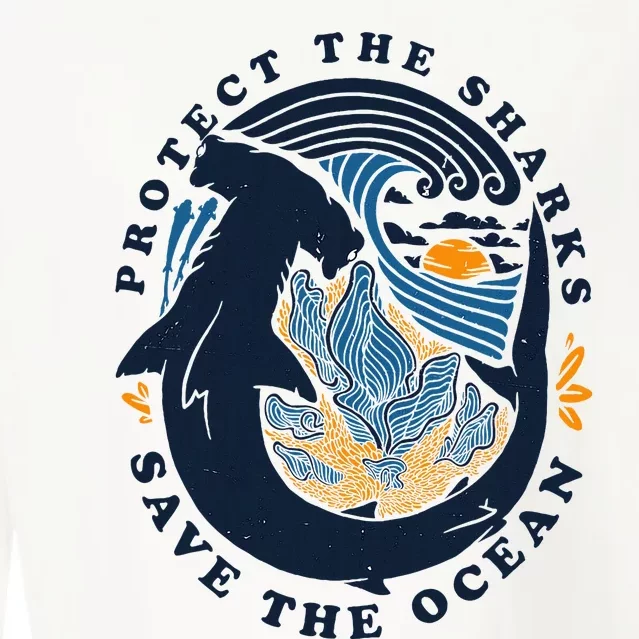 Protect The Shark Save The Ocean Save Ocean Animals Cropped Pullover Crew