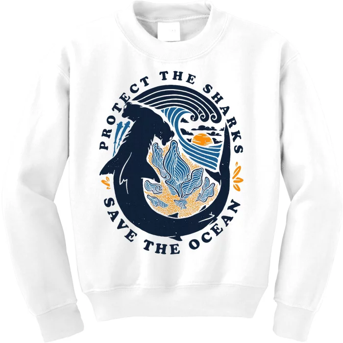 Protect The Shark Save The Ocean Save Ocean Animals Kids Sweatshirt