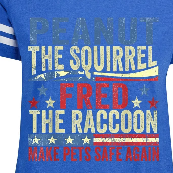 Peanut The Squirrel & Fred The Raccoon Make Pets Safe Again Enza Ladies Jersey Football T-Shirt