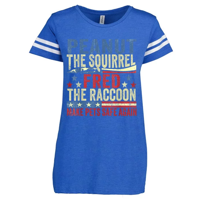 Peanut The Squirrel & Fred The Raccoon Make Pets Safe Again Enza Ladies Jersey Football T-Shirt