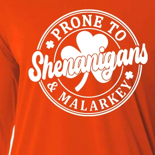 Prone To Shenanigans Malarkey St Patricks Day Cooling Performance Long Sleeve Crew