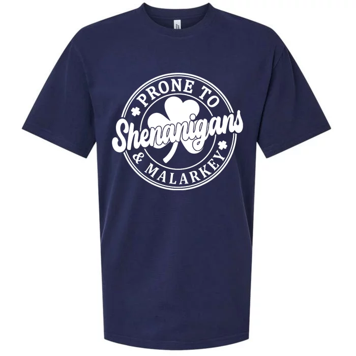 Prone To Shenanigans Malarkey St Patricks Day Sueded Cloud Jersey T-Shirt